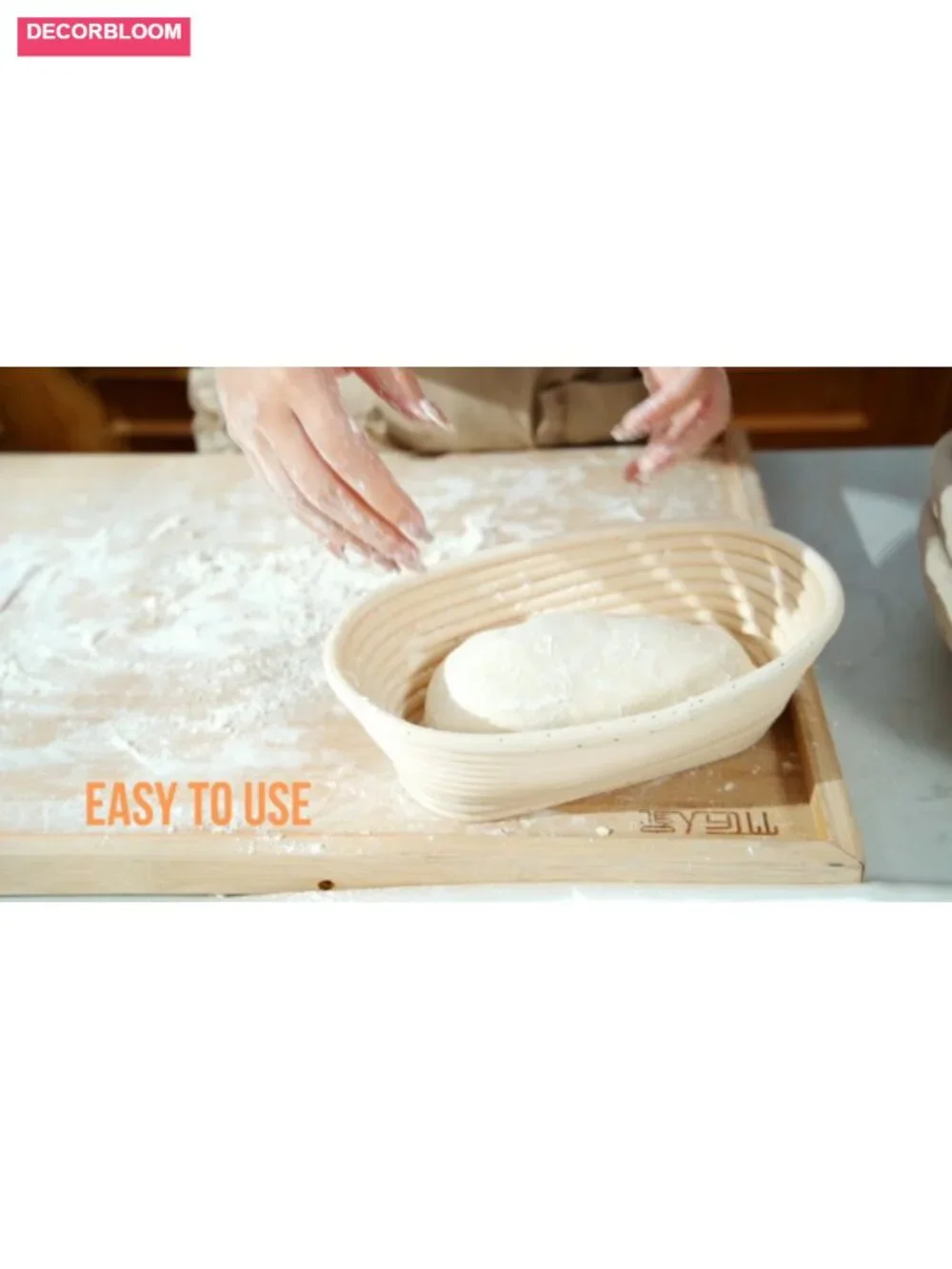 4 Pack Oval Banneton Proofing Basket Rattan Bread Dough Bowl with Linen Liner